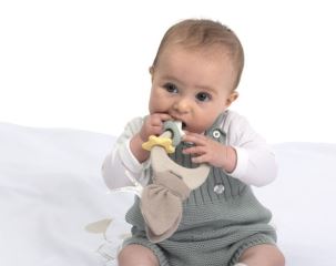 CHICCO Multisenzorické hryzátko Králik My Sweet Doudou – silikónové hryzátko pre bábätko (4)