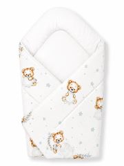 Detská zavinovačka Baby Nellys pre bábätko Classic Sleepy Teddy, biela