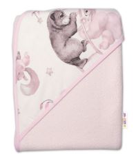 6-ti dílná výhod. sada s dárkem pro miminko Baby Nellys, 120x90 Zvířátka na mráčku, růžová (2)