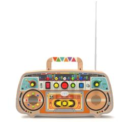 Montessori Activity board Drevené FM rádio (4)