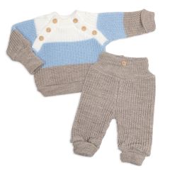 Rastúci pletený svetrík a nohavice s gombíkmi Boy, 2D - prúžky (1) Rastúci pletený svetrík a nohavice s gombíkmi Boy, 2D - prúžky (1)