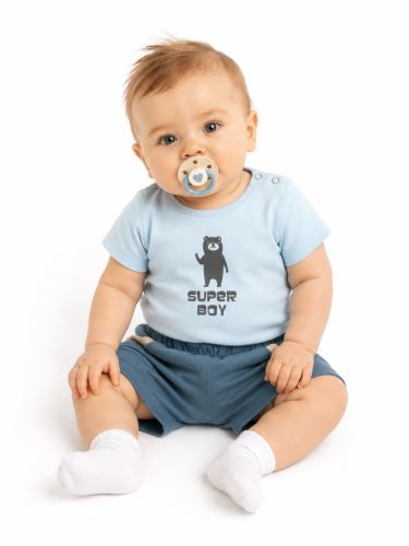 Mamatti Kojenecké body krátký rukáv Bear - mátová (1)