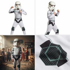Detský kostým Star wars Stormtrooper so svalmi a maskou 116-122 M (2)