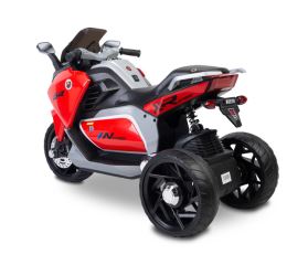 Elektrická trojkolka pre deti TOYZ – 2 motory, LED, USB, červená (3)