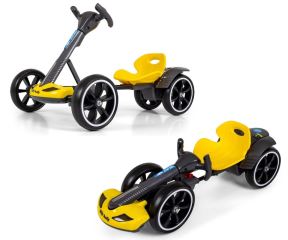 Elektrický gokart BOLT, detská motokára s diaľkovým ovládaním, LED, Bluetooth, žlté (7)