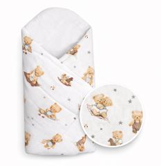 Zavinovačka pre bábätko Klasik Kúzelný macko, biela/hnedá