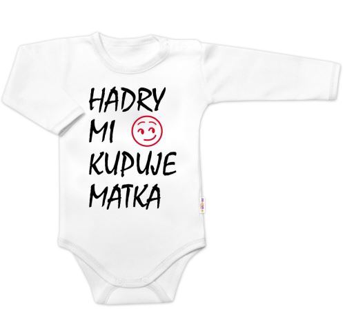 Body dlouhý rukáv Hadry mi kupuje matka, Baby Nellys, bílé