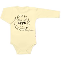 Body dlouhý rukáv Made with love, Baby Nellys, žluté