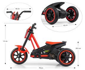 Detská motokára RIDER – šliapací gokart, 3+, nosnosť 30 kg - červené (6)