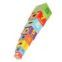 Drevená edukačná veža XXL – vkladačka tvarov, 71 cm, Tulimi (4)