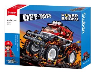 Sluban Power Bricks Naťahovací Červený Off-Road GO (2)