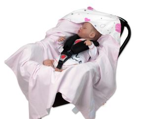 Zavinovacia deka s kapucňou, bavlna + jersey, I love Girl Baby Nellys, ružová (2)