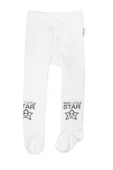 Baby Nellys Dětské punčocháče bavlněné, Baby LITTLE STAR, bílé, 1ks (2)