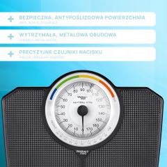 Klasická mechanická analógová kúpeľňová váha s BMI čierna 180 kg (5)