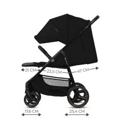 Športový kočík Kinderkraft TRIG 3 – ľahký skladací kočík do 25 kg - čierny (2)