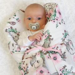Baby Nellys 6-ti dílná výhod. sada s dárkem pro miminko, 120x90 Sny Jednorožce, růžová (6)