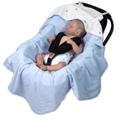 Zavinovacia deka s kapucňou, bavlna + jersey, I love Boy Baby Nellys, modrá (3)