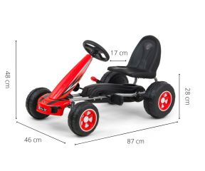 Detská šliapacia motokára Viper - červená, čierna (1)