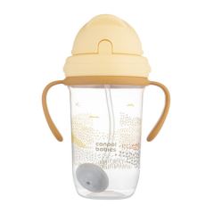 Detský hrnček so slamkou a závažím,  270 ml, Hory, krém