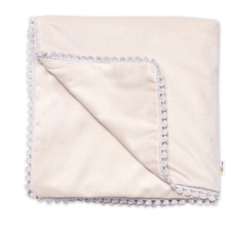 Detská deka Velvet - obojstranná s ozdobným lemovaním, Baby Nellys 100 x 75 cm, béžová