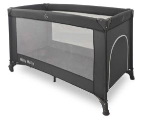 Cestovná postieľka Mirage Milly Mally – ohrádka aj lôžko na cesty, dark grey