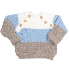 Rastúci pletený svetrík a nohavice s gombíkmi Boy, 2D - prúžky (3)
