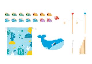 2Kids Toys Motorická hra 3v1 Veľryba – rybárčenie, navliekanie, triedenie, cert. drevo, 3+ (7)
