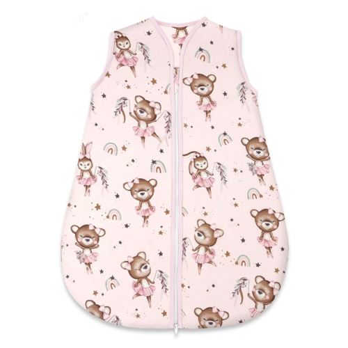 Spací vak, bavlna "AVI" celoročná na zips 74 cm, Little Balerina - růžová