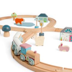 Bigjigs Toys Drevená vláčikodráha pri lese (1)