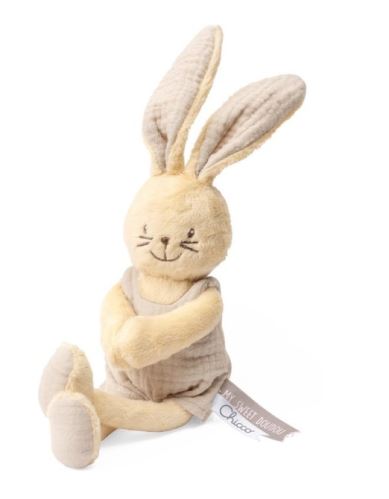 CHICCO plyšový zajko s hrkálkou My Sweet Doudou - krémový