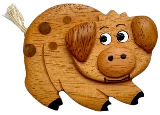 2Kids Toys Drevená magnetka veľká Prasa (3)