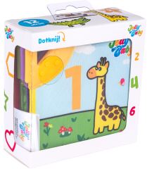 Jollybaby Textilná knižka s hryzátkami Zvieratká a čísla – šuštiaca, 0m+ (2)