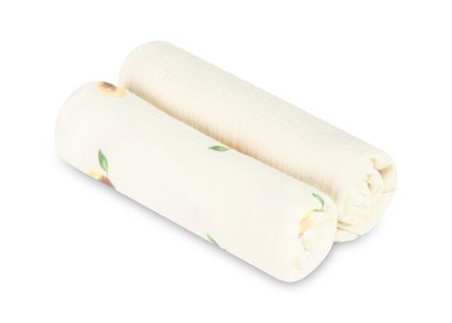 Mušelínové plienky krčené 60×75 cm, Peach cream - sada 2 ks
