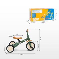 Multifunkčné detské odrážadlo a bicykel 4v1 Fox - sívé (4)