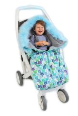 Fusak nielen do autosedačky Baby Nellys ® Eskymo s kožušinkou, medvede v mäte (7)