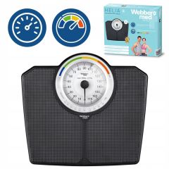 Klasická mechanická analógová kúpeľňová váha s BMI čierna 180 kg (8)