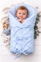 Klasická retro zavinovačka NATURE šnurovacia s výplňou - svetlo modrá