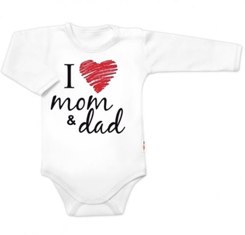 Body dlouhý rukáv Baby Nellys, I love mom & dad, unisex