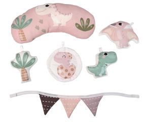 Hracia deka TinyMini Dino Pink s loptičkami – edukačná podložka pre bábätká (3)