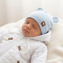 Z & Z Dvojvrstvová bavlnená čiapočka LOVE TEDDY, sv. modrá (2)