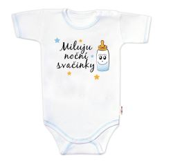 Body krátky rukáv s vtipným textom Baby Nellys, Miluju noční svačinky, chalan